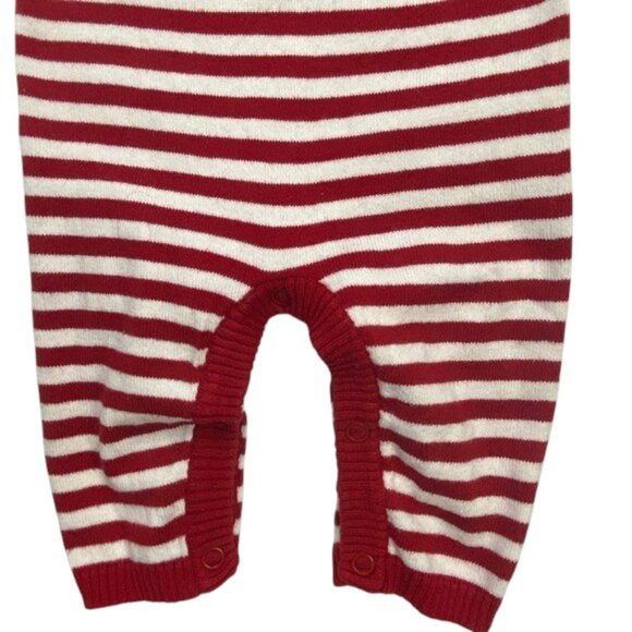 Cherokee Red-and-White Striped Knit Henley Jumpsuit size 0-3 Months - Picture 5 of 10
